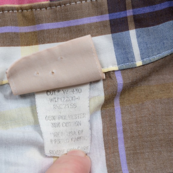 Saddlebrook Western Wear Men's XL shirt, plaid pink brown, pearl snaps Vintage - Picture 8 of 8